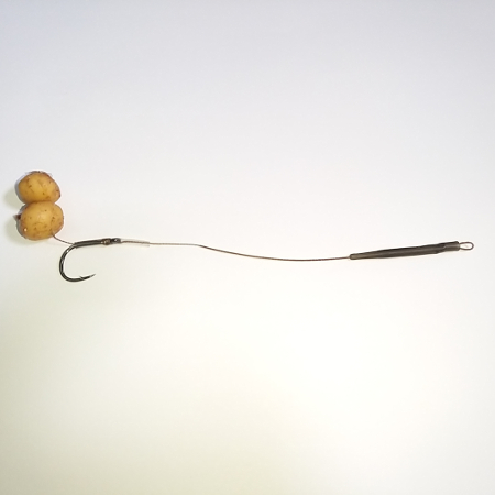 Поводок в жёсткой оплётке на 2 ореха - 15 см