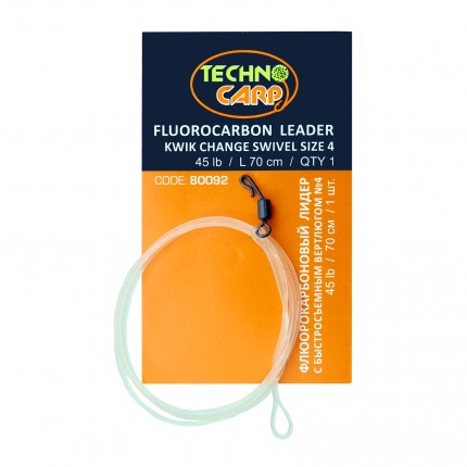 Флюрокарбоновый лидер 45lb 70см с быстросъемным вертлюгом №4
